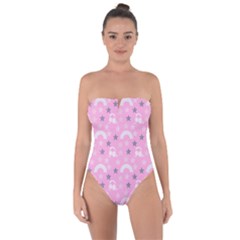 Music Star Pink Tie Back One Piece Swimsuit