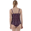 Grey Pink Lilac Brown Eggs On Brown Twist Front Tankini Set View2