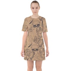 Lifestyle Pattern Sixties Short Sleeve Mini Dress by berwies