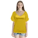 Cheesy V-Neck Flutter Sleeve Top View1