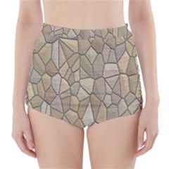 Tile Steinplatte Texture High-waisted Bikini Bottoms