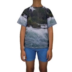 Sightseeing At Niagara Falls Kids  Short Sleeve Swimwear by canvasngiftshop