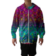 Years Of Peace Living In A Paradise Of Calm And Colors Hooded Wind Breaker (kids) by pepitasart