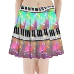 Piano Keys Music Colorful 3d Pleated Mini Skirt by Nexatart
