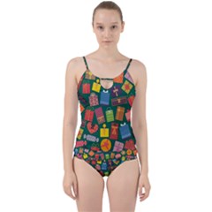 Presents Gifts Background Colorful Cut Out Top Tankini Set by Nexatart