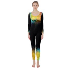 Frame Border Feathery Blurs Design Long Sleeve Catsuit by Nexatart