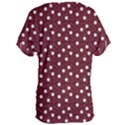 Floral Dots Maroon Women s Oversized Tee View2