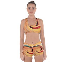 Spiral Abstract Colorful Edited Racerback Boyleg Bikini Set by Nexatart