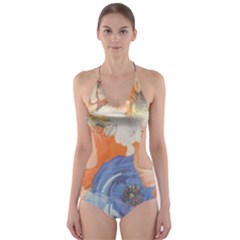 Texture Fabric Textile Detail Cut-out One Piece Swimsuit by Nexatart