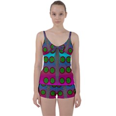 Meditative Abstract Temple Of Love And Meditation Tie Front Two Piece Tankini by pepitasart