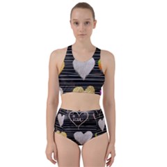 Modern Heart Pattern Racer Back Bikini Set by NouveauDesign