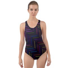 Lines Line Background Cut-out Back One Piece Swimsuit by Nexatart