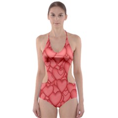 Background Hearts Love Cut-out One Piece Swimsuit by Nexatart
