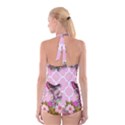 shabby chic, floral,pink,birds,cute,whimsical Boyleg Halter Swimsuit  View2