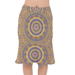 Wood Festive Rainbow Mandala Mermaid Skirt by pepitasart