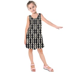 Wavy Stripes Pattern Kids  Sleeveless Dress by dflcprints