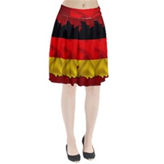 Germany Map Flag Country Red Flag Pleated Skirt by Nexatart