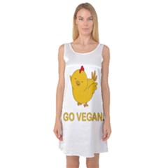 Go Vegan - Cute Chick  Sleeveless Satin Nightdress by Valentinaart