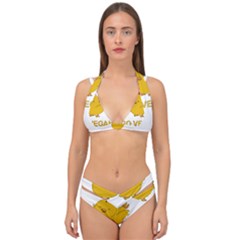 Go Vegan - Cute Chick  Double Strap Halter Bikini Set by Valentinaart