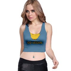 Go Vegan - Cute Chick  Racer Back Crop Top by Valentinaart