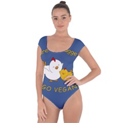Go Vegan - Cute Chick  Short Sleeve Leotard  by Valentinaart