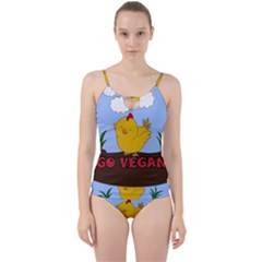 Go Vegan - Cute Chick  Cut Out Top Tankini Set by Valentinaart