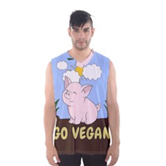 Go Vegan - Cute Pig Men s Basketball Tank Top by Valentinaart