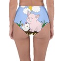 Go Vegan - Cute Pig and Chicken Reversible High-Waist Bikini Bottoms View4