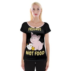 Friends Not Food - Cute Pig And Chicken Cap Sleeve Tops by Valentinaart