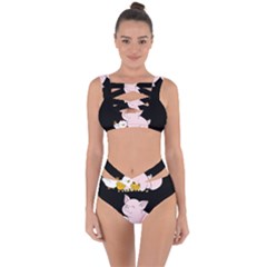 Friends Not Food - Cute Pig And Chicken Bandaged Up Bikini Set  by Valentinaart
