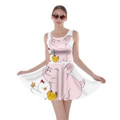 Friends Not Food - Cute Pig And Chicken Skater Dress by Valentinaart