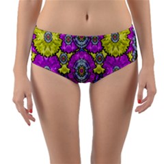 Fantasy Bloom In Spring Time Lively Colors Reversible Mid-waist Bikini Bottoms by pepitasart