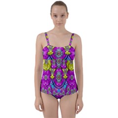 Fantasy Bloom In Spring Time Lively Colors Twist Front Tankini Set by pepitasart