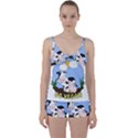 Friends Not Food - Cute Pig and Chicken Tie Front Two Piece Tankini View1