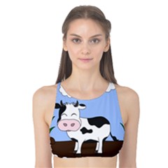 Friends Not Food - Cute Cow Tank Bikini Top by Valentinaart