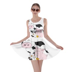 Friends Not Food - Cute Cow, Pig And Chicken Skater Dress by Valentinaart