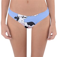 Friends Not Food - Cute Cow, Pig And Chicken Reversible Hipster Bikini Bottoms by Valentinaart