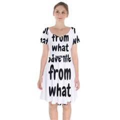 Save Me From What I Want Short Sleeve Bardot Dress by Valentinaart