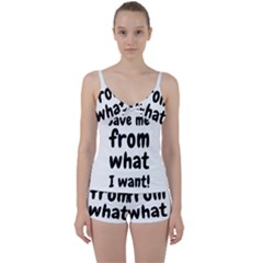 Save Me From What I Want Tie Front Two Piece Tankini by Valentinaart