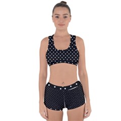 Black Polka Dots Racerback Boyleg Bikini Set by jumpercat