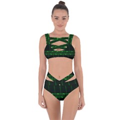 Background Signal Light Glow Green Bandaged Up Bikini Set  by Nexatart