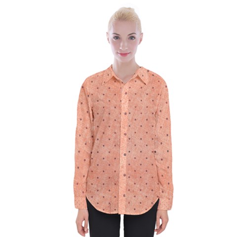 Dot Peach Womens Long Sleeve Shirt by snowwhitegirl