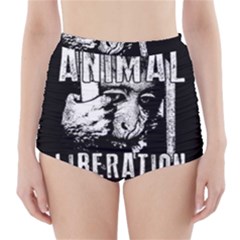 Animal Liberation Front - Chimpanzee  High-waisted Bikini Bottoms by Valentinaart