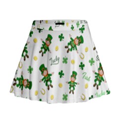 St Patricks Day Pattern Mini Flare Skirt by Valentinaart