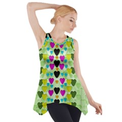 Summer Time In Lovely Hearts Side Drop Tank Tunic by pepitasart