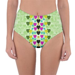 Summer Time In Lovely Hearts Reversible High-waist Bikini Bottoms by pepitasart