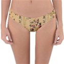 Vintage Floral Pattern Reversible Hipster Bikini Bottoms View1
