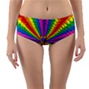 Rainbow Hearts 3d Depth Radiating Reversible Mid-Waist Bikini Bottoms View1