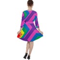Geometric Rainbow Spectrum Colors Ruffle Dress View2