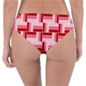 Pink Red Burgundy Pattern Stripes Reversible Classic Bikini Bottoms View2